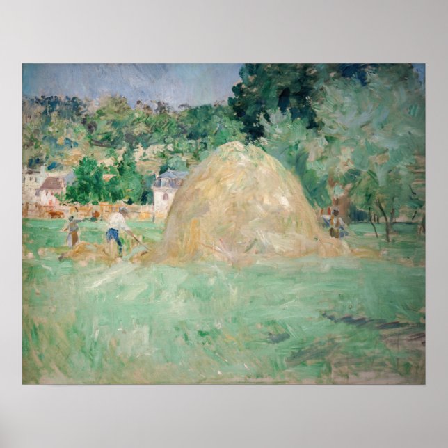 Poster Berthe Morisot - Haystacks em Bougal (Frente)