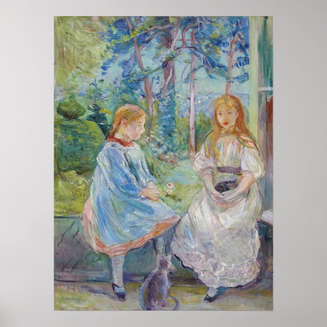 Poster Berthe Morisot - Jovens Garotas na Janela (Frente)