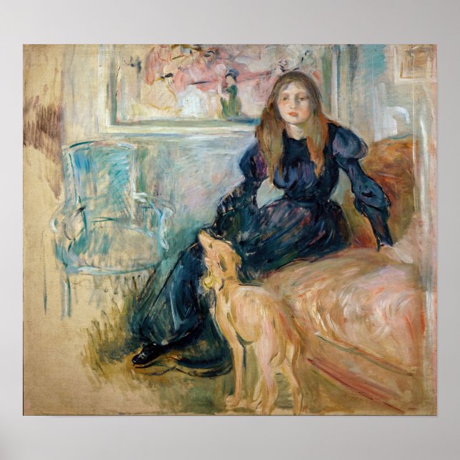 Poster Berthe Morisot - Julie e o seu Greyhound Laerte (Frente)