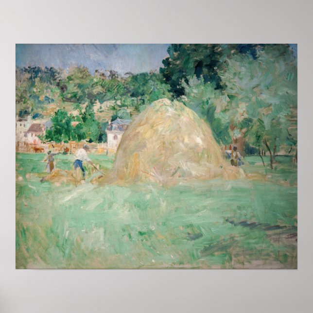 Poster Berthe Morisot - Medas de Feno em Bougival (Frente)