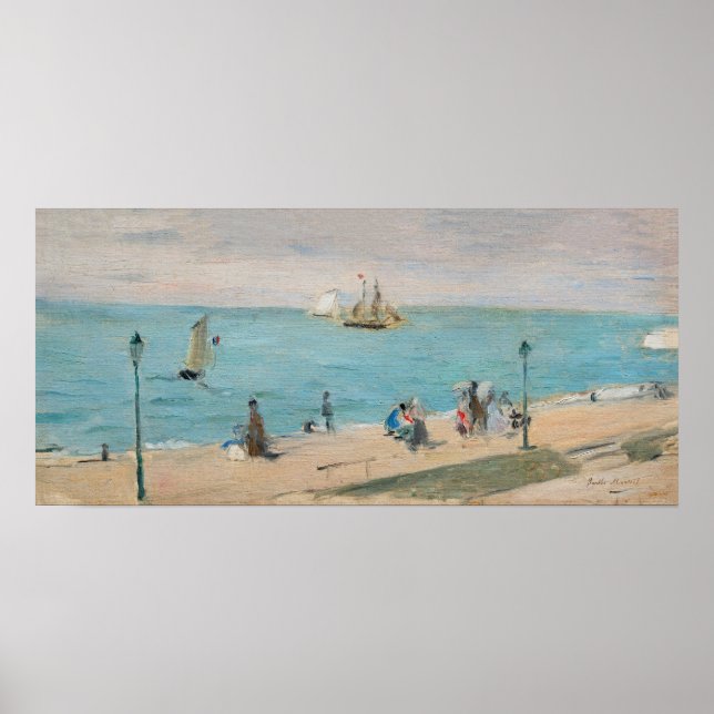 Poster Berthe Morisot - Na Praia, Les Petites-Dalles (Frente)