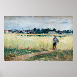 Poster Berthe Morisot - No campo de rodas em Gennevillier