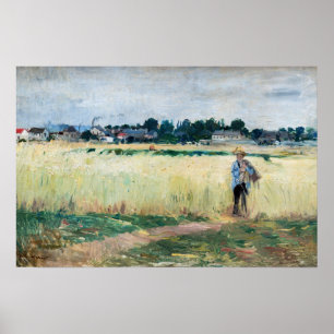 Poster Berthe Morisot - No campo de rodas em Gennevillier