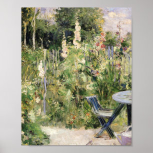 Poster Berthe Morisot - Rosas Tremieres Hollyhocks 1884