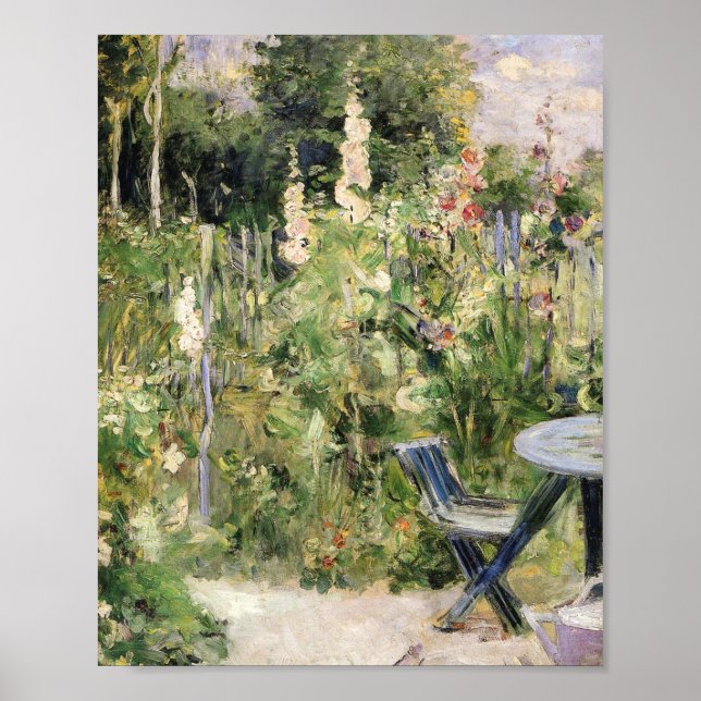 Poster Berthe Morisot - Rosas Tremieres Hollyhocks 1884 (Frente)