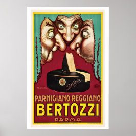 Poster Bertozzi Parmigiano Reggiano, Parma, Italy Vintage