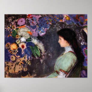 Pôster Bertrand-Jean Redon - retrato de Heyman violeta