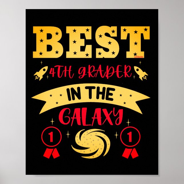 Poster BEST 4TH GRADER IN THE GALAXY funny cute           (Frente)
