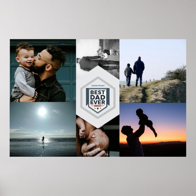 Poster Best Dad Ever Fatherhood Typography Design (Frente)