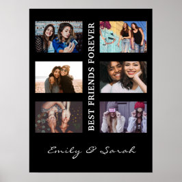 Poster Best Friend Forever Custom 6 Photo collage & Name