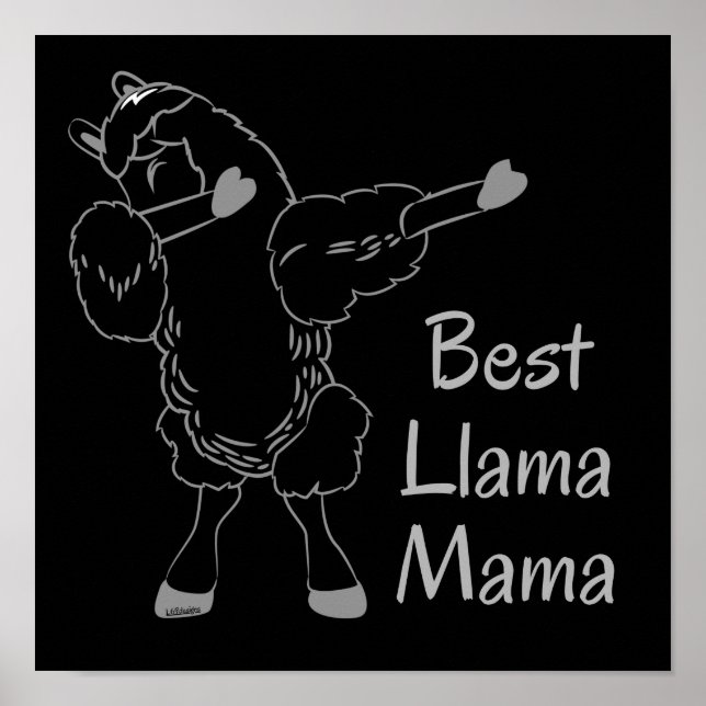 Poster BEST LLAMA MAMA funny mother's day gift idea       (Frente)