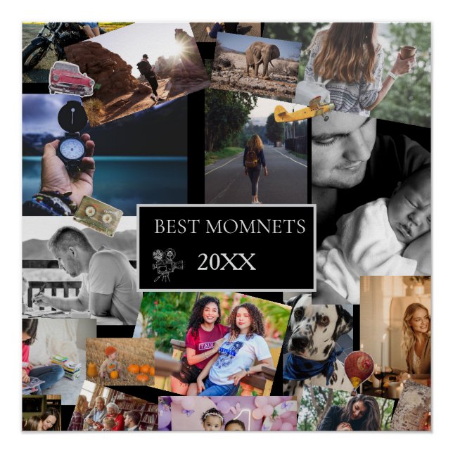 Pôster Best Moments  New Year Photo Collage  (Frente)