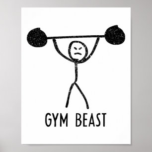 Poster Besta da Academia Exercício Divertido de Fisicultu