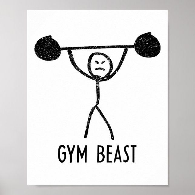 Poster Besta da Academia Exercício Divertido de Fisicultu (Frente)