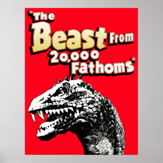 Poster Besta De 20000 Fathoms Rhedosaurus Dinosaur Tri
