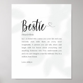 Poster Bestie Definition Impressão, presentes personaliza