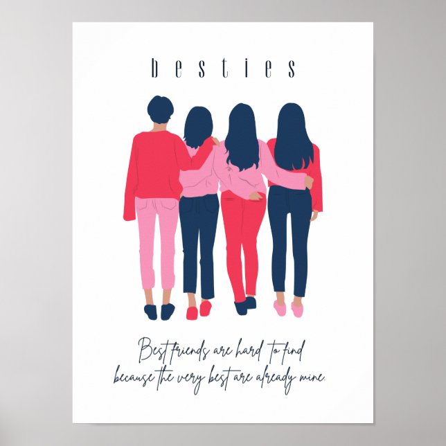 Poster Besties Melhor Coisa De Poema Amigo Dizendo (Frente)