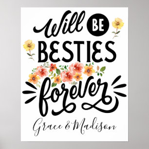 Poster Besties para a vida Amigos BFF para sempre present