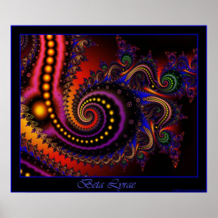 Poster Beta Lyrae - borda azul