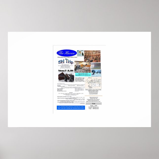 Poster Bethany's Haven Ski Trip (Frente)