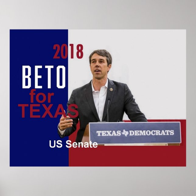 Poster BETO O'Rourke Texas 2018 (Frente)