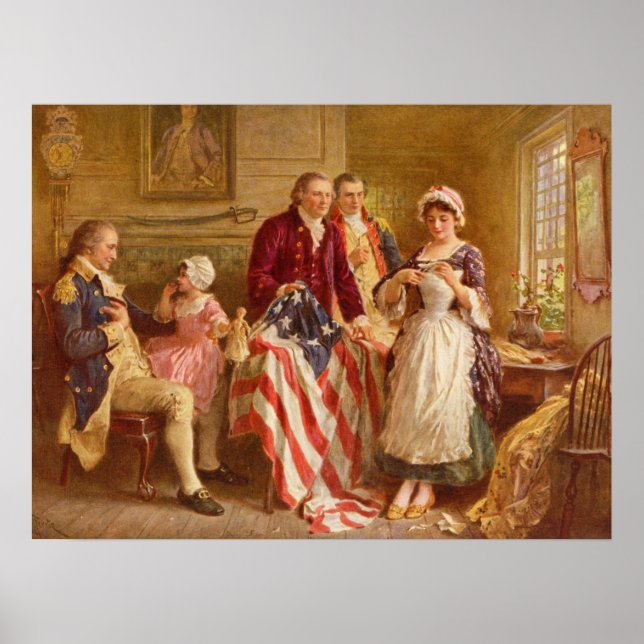 Poster Betsy Ross, 1777 (História Americana) (Patriota do (Frente)