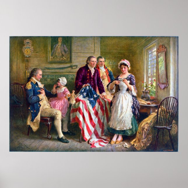 Poster Betsy Ross e Stars and Stripes 1777 (Frente)