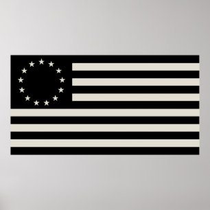 Poster Betsy Ross Flag Blackout: Círculo de Estrelas Amer