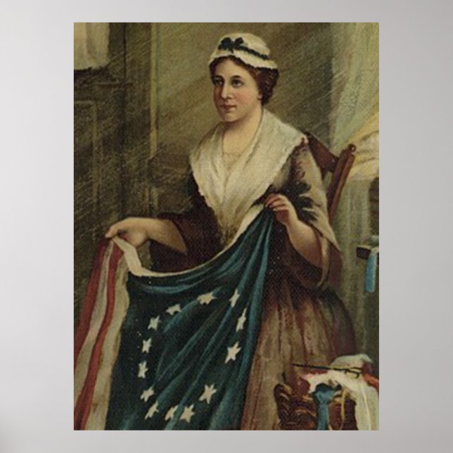 Poster Betsy Ross Sewing the First American Flag  (Frente)