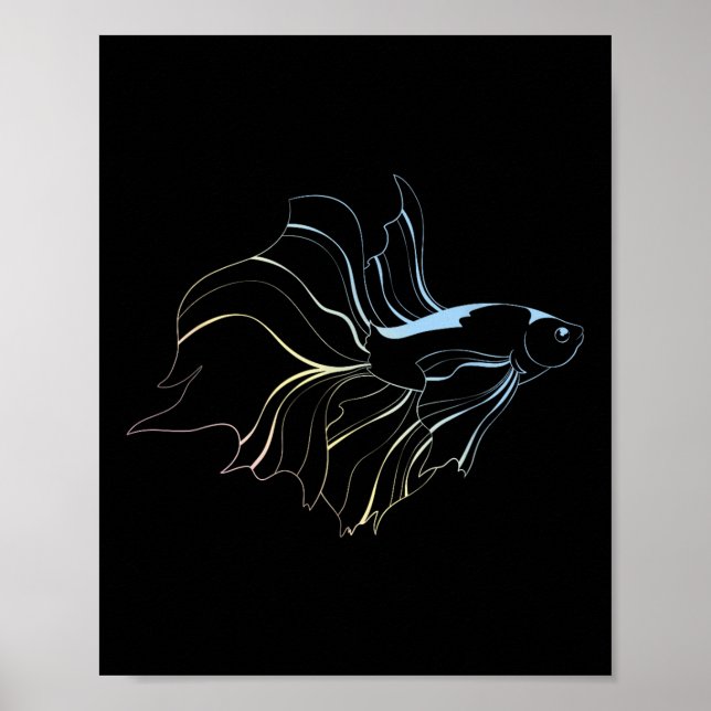 Poster Betta Fish Lover Siamese Fighting Fish Aquarium Be (Frente)