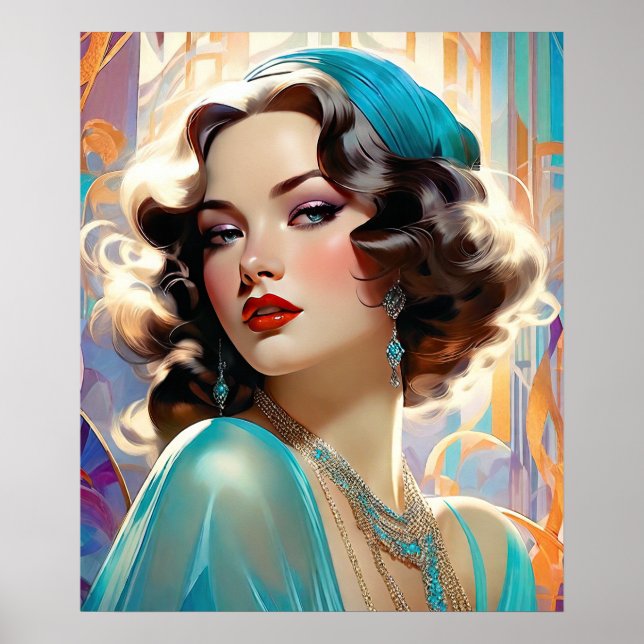 Poster Betty A Lovely Art Deco Woman (Frente)