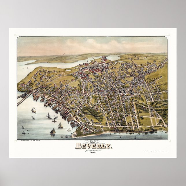 Poster Beverly, Mapa Panorâmico do MÃE - 1886 (Frente)