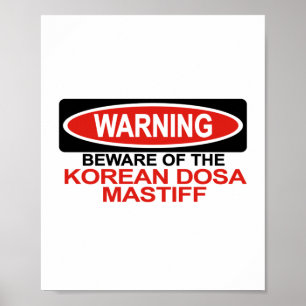 Poster Beware do Mastiff de Dosa do coreano