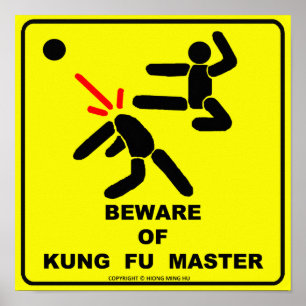 Pôster Beware do mestre de Kung Fu