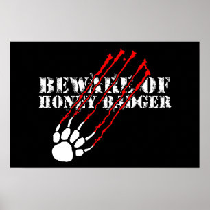 Poster Beware do texugo de mel