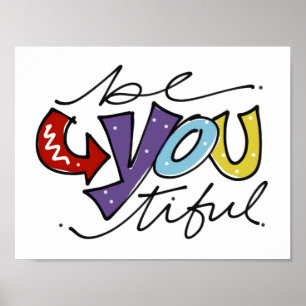 Poster BeYOUtiful - adolescente/arte da parede sala dos