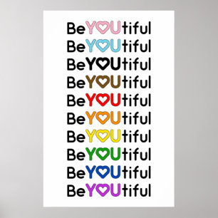 Poster BeYOUtiful Progress Pride Rainbow Flag 