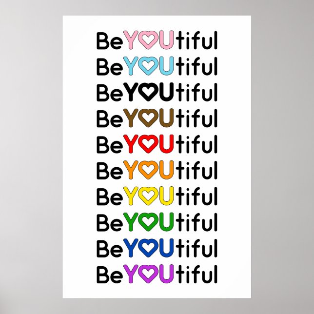 Poster BeYOUtiful Progress Pride Rainbow Flag  (Frente)