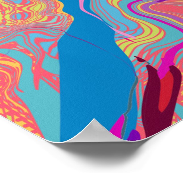 PÔSTER BEZIER GLITCH MELTED VERTICAL 02 (Borda)