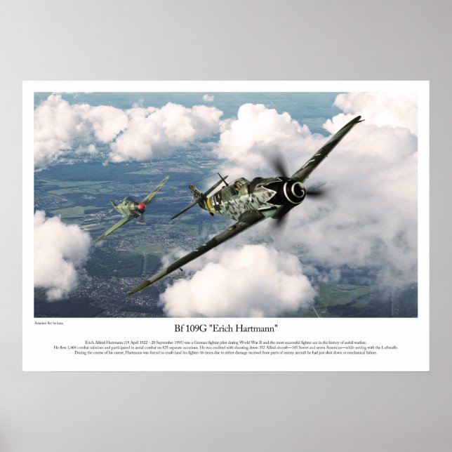 Poster Bf 109G-6 "Erich Hartmann" (Frente)