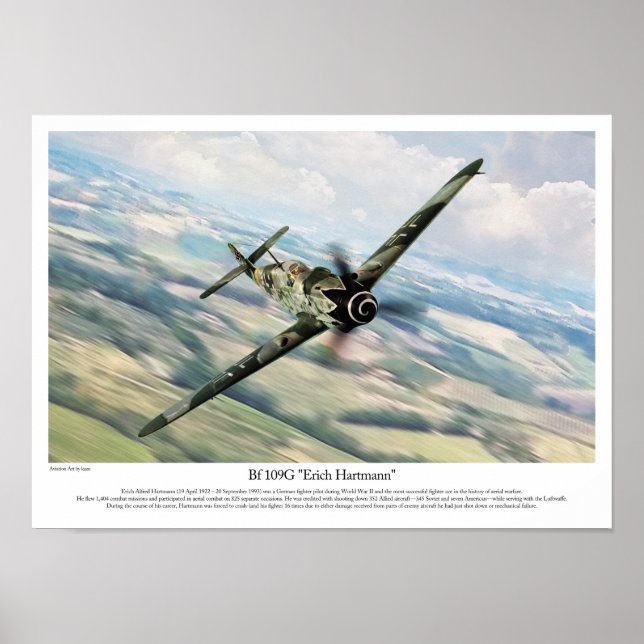 Poster Bf 109G-6 "Erich Hartmann" (Frente)