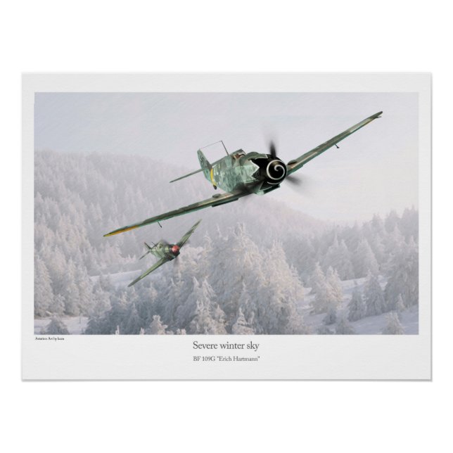 Pôster BF 109G "Erich Hartmann" (Frente)
