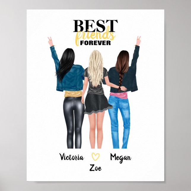 Poster BFF - Melhores Amigos para Arte de Parede Nunca (Frente)