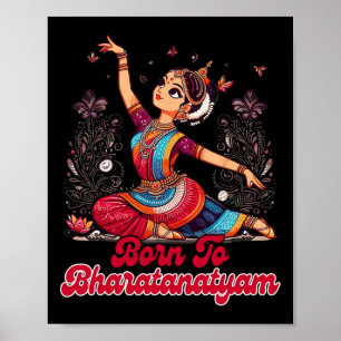 Poster Bharatanatyam Dançando Nascer Indiano Para Bharat