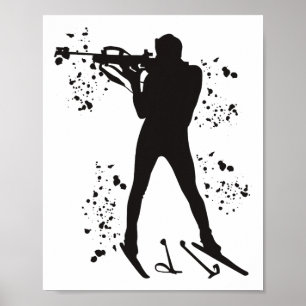 Poster Bi atleta Esqui Nórdico Biatlo _3