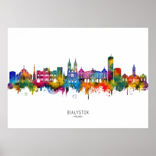 Poster Białystok Poland Skyline (Frente)