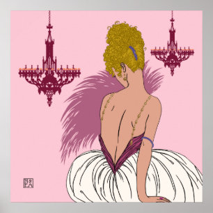 Pôster Bianca no rosa - impressões/posters