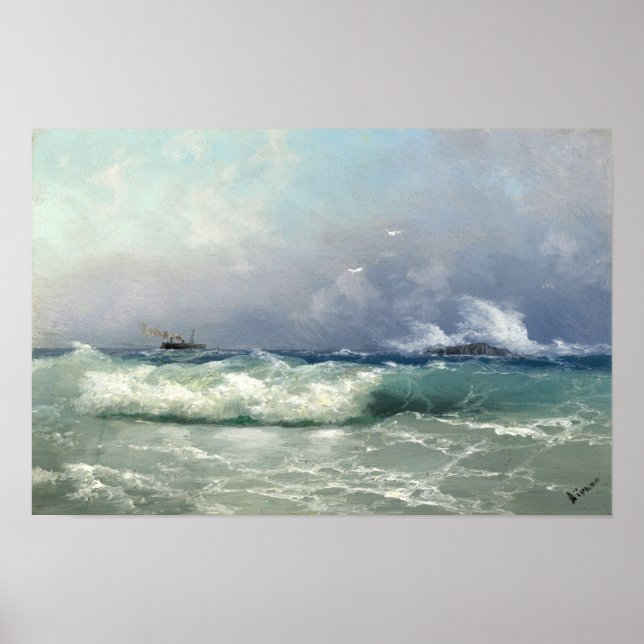 Poster Biarritz, Ivan Konstantinovich Aivazovsky (Frente)
