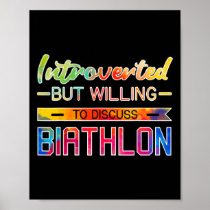 Poster Biathlon apresenta Athlete Sports Skiing Rifle S