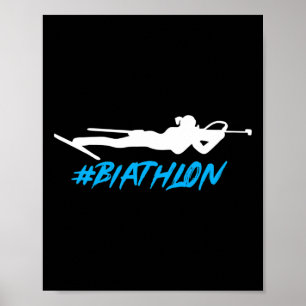 Poster Biathlon Biathlete Cross Country Skiing Target Sho